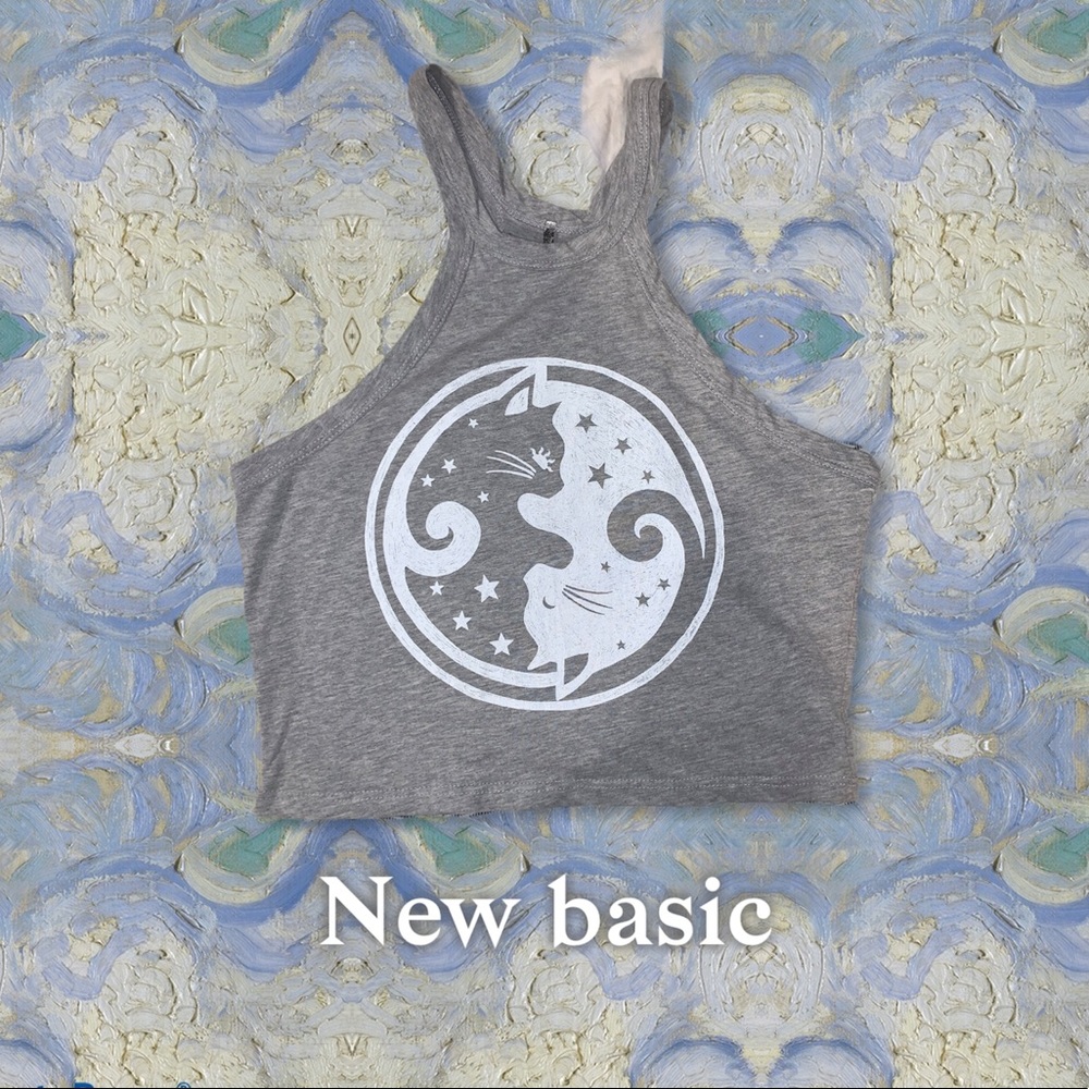 Yin Yang Cat Crop Top